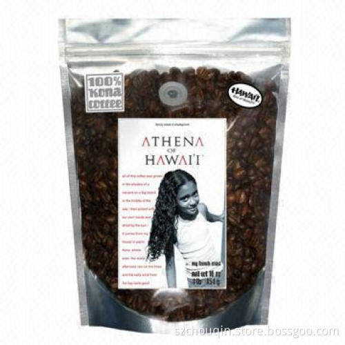 Clear Stand Coffee Bag with Valve, Moisture-proof, Food Grade, Puncture Resistance, Light-proof